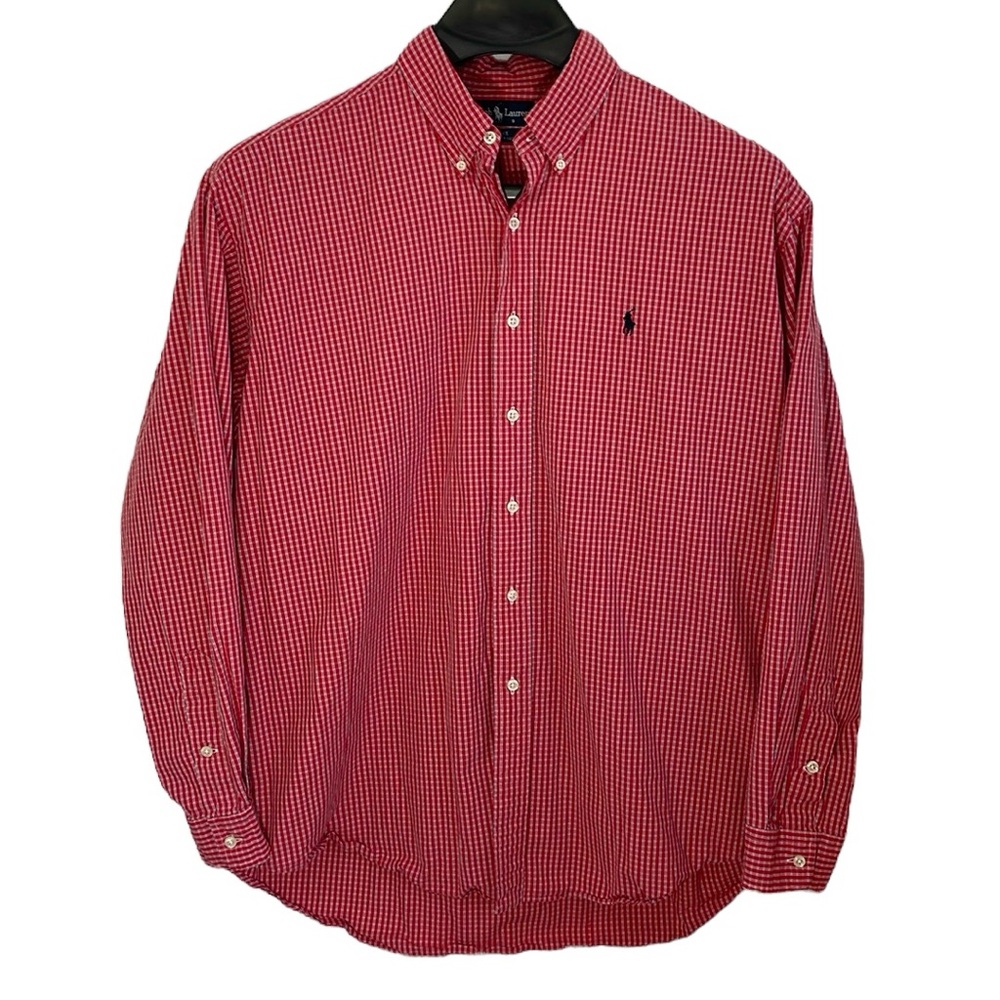 Ralph Lauren‎ Blake Vintage men’s XL red, white & blue, plaid button down shirt.